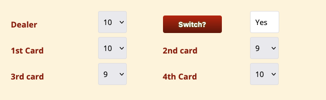 Blackjack Switch Calculator Screenshot 2